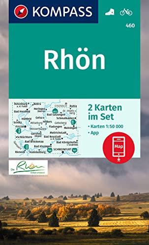 KOMPASS Wanderkarten-Set 460 Rhön, Fulda (2 Karten) 1:50.000: inklusive Karte zur offline Verwendung in der KOMPASS-App. Fahrradfahren.