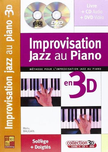 Maugain Manu Improvisation Jazz Au Piano En 3D Pf Book/Cd/Dvd French