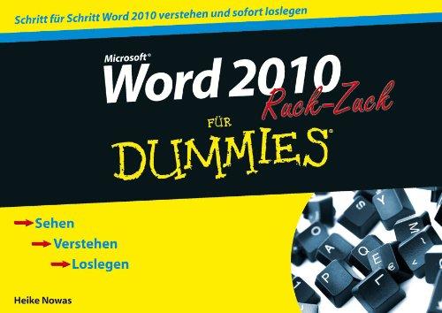 Word 2010 für Dummies Ruck-Zuck (Fur Dummies)