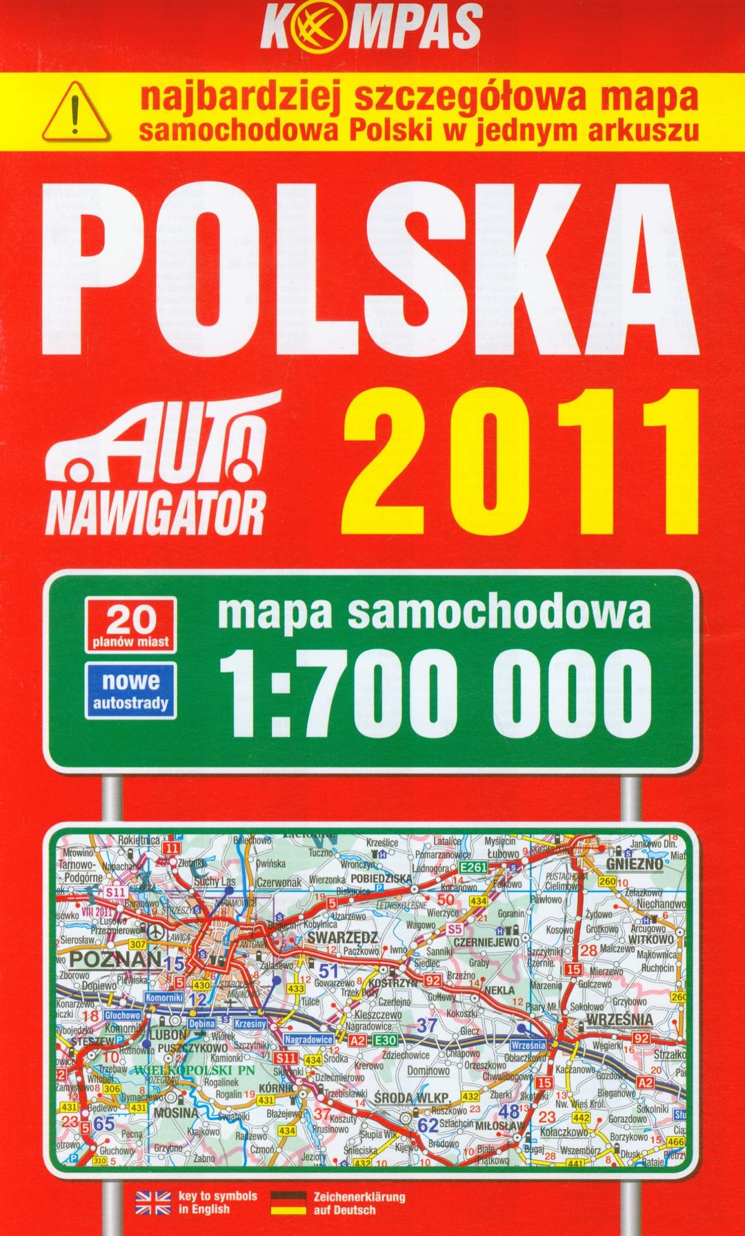 Polska Mapa samochodowa 1:700 000