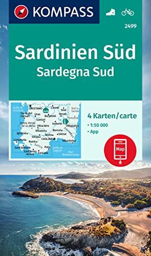 KOMPASS Wanderkarten-Set 2499 Sardinien Süd / Sardegna Sud (4 Karten) 1:50.000: inklusive Karte zur offline Verwendung in der KOMPASS-App. Fahrradfahren.