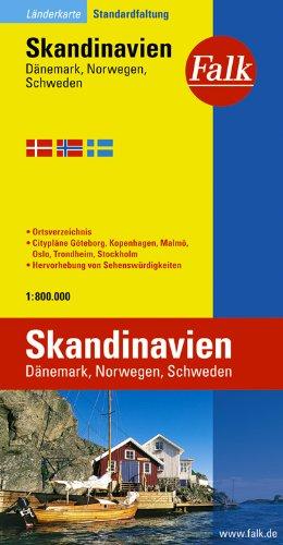 Falk Länderkarte Skandinavien / Dänemark / Norwegen / Schweden 1:800 000