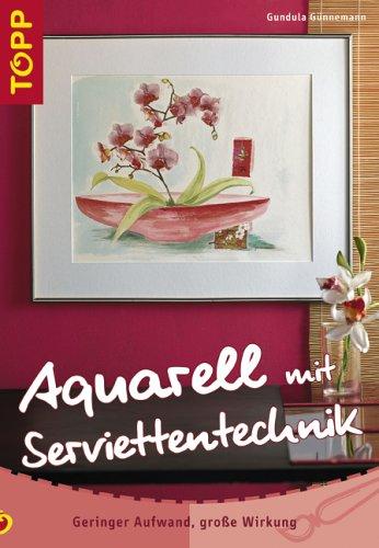 Aquarellbilder mit Serviettentechnik. Geringer Aufwand, grosse Wirkung