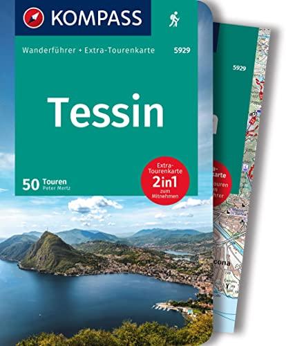 KOMPASS Wanderführer 5929 Tessin, 50 Touren: Wanderführer mit Extra-Tourenkarte, GPX-Daten zum Download.