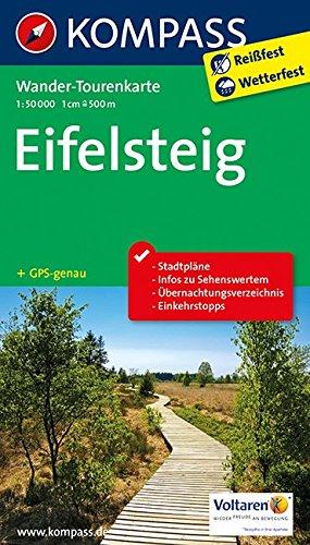 Eifelsteig: Wander-Tourenkarte. GPS-genau. 1:50000 (KOMPASS-Wander-Tourenkarten, Band 2502)