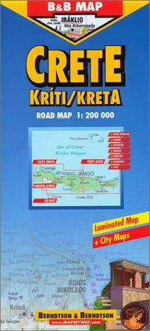 B&B Kreta 1:200 000. Road Map. Laminierte Straßenkarte.