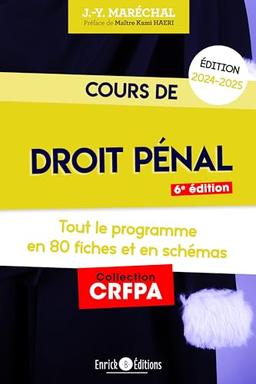 Cours de droit pénal : tout le programme en 80 fiches et en schémas : édition 2024-2025