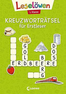 Leselöwen Kreuzworträtsel für Erstleser - 1. Klasse (Hellgrün): Rätselbuch zum Lesenlernen für Kinder ab 6 Jahre (Leselöwen Rätselwelt)