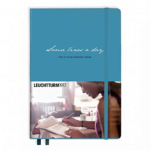 LEUCHTTURM1917 355276 Some lines a day, 5-Jahres-Buch Medium (A5), Nordic Blue