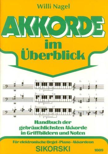 Akkorde im Ueberblick. E-Orgel, Keyboard