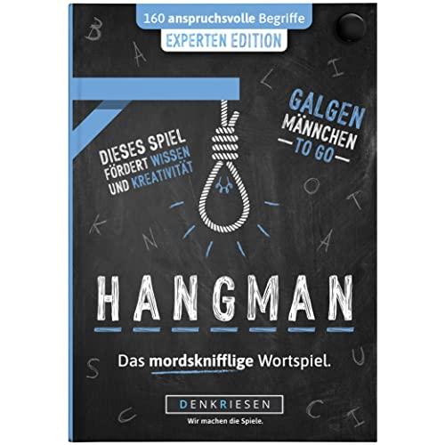 DENKRIESEN - Hangman - Experten Edition - Galgenmännchen to GO | Spielblock | Partyspiel | Reisespiel | Wichtelgeschenk | Geburtstagsgeschenk | Rätselblock - Spiel ab 2 Personen