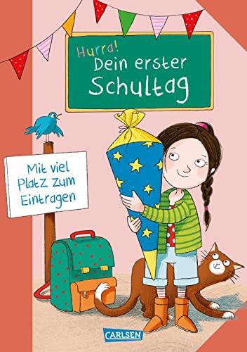 Schlau für die Schule: Hurra! Dein erster Schultag (Mädchen): Mitmachbuch zum Schulstart mit viel Platz zum Eintragen und Gestalten | Mit allerlei Fragen, Stundenplan, Abc- und Zahlenübungen