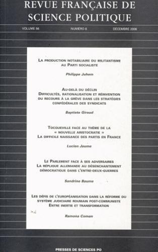 Revue française de science politique, n° 6 (2006)