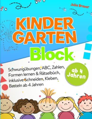 Kindergartenblock ab 4 Jahren: Das Rätselbuch, inklusive schneiden, kleben & basteln