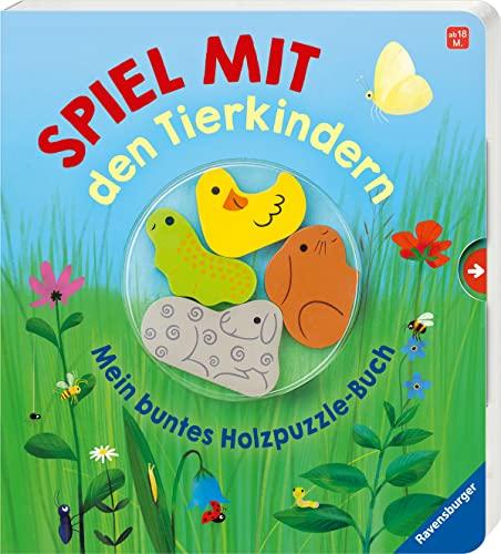 Spiel mit den Tierkindern! Mein buntes Holzpuzzle-Buch