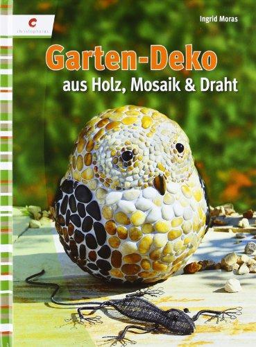 Garten-Deko aus Holz, Mosaik und Draht