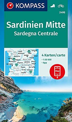 KOMPASS Wanderkarte Sardinien Mitte, Sardegna Centrale: 4 Wanderkarten 1:50000 im Set inklusive Karte zur offline Verwendung in der KOMPASS-App. Fahrradfahren. (KOMPASS-Wanderkarten, Band 2498)