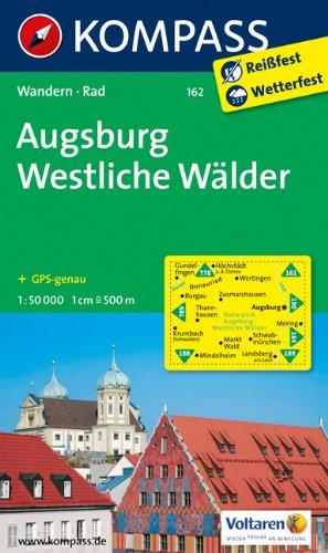 Augsburg - Westliche Wälder: Wanderkarte mit Radrouten. GPS-genau. 1:50000