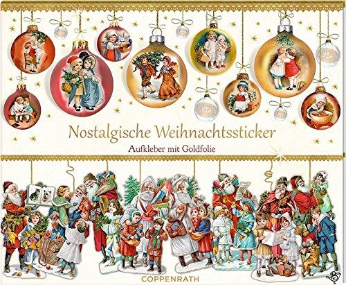 Stickerbuch - Nostalgische Weihnachtssticker: Aufkleber mit Goldfolie