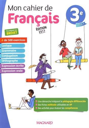 Mon cahier de français 3e, cycle 4