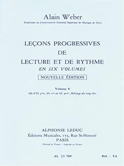 LECONS PROGR.LECTURE ET RYTHME VOL 5:UT 3EME 1ERE 4EME OU MEL.5 CLES S/ACCT