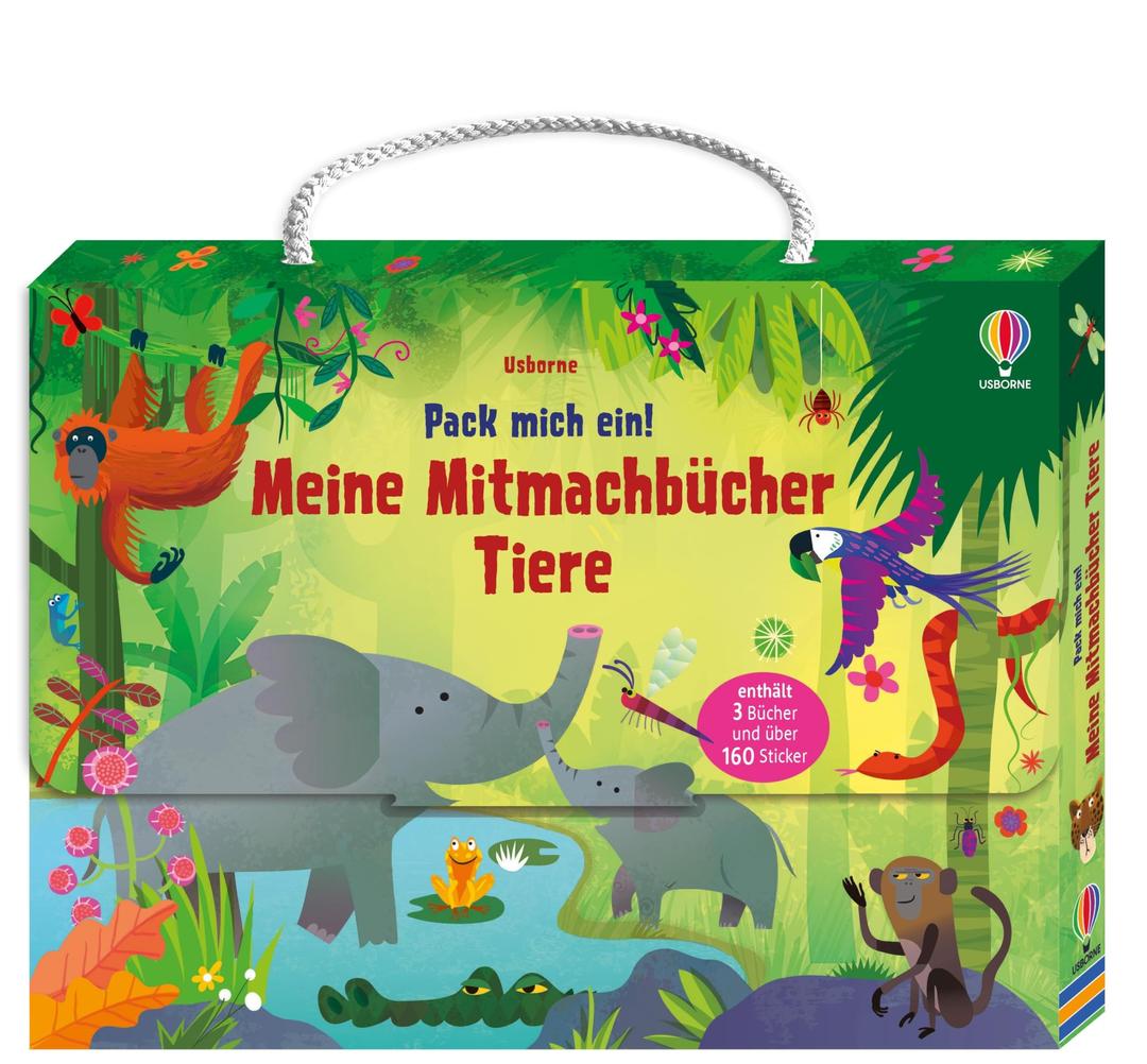 Pack mich ein! Meine Mitmachbücher: Tiere: Koffer mit drei Mitmachbüchern zum Thema Tiere – ausmalen, stickern und rätseln – mit über 160 Stickern – ab 3 Jahren