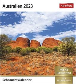 Australien Sehnsuchtskalender 2023: Wochenkalender mit 53 Postkarten