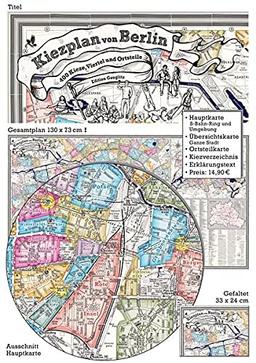 Kiezplan von Berlin: 400 Kieze, Viertel und Ortsteile - 130 x 73 cm (gefaltet 33 x 24 cm)