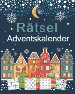 Rätsel Adventskalender: Weihnachtskalender mit vielen Arten von Sudoku, Wortsuche, Minensuche und vieles mehr | Skandinavische weihnachtliche Motive