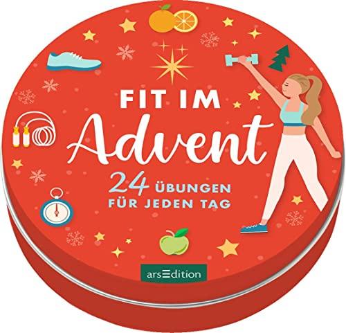 Adventskalender in der Dose. Fit im Advent: 24 Übungen für jeden Tag | Adventskalender in der Dose mit 24 Karten und Fitnessübungen