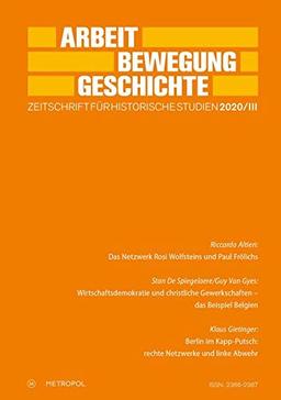 Arbeit – Bewegung – Geschichte: Zeitschrift für historische Studien 2020/III