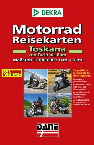 RV Motorad-Reisekarten 1:300 000 Toskana - von Turin bis Rom (Loseblatt-Sammlung)