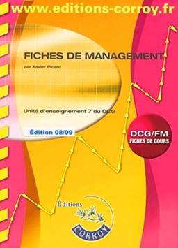 Fiches de management : unité d'enseignement 7 du DCG : fiches de cours