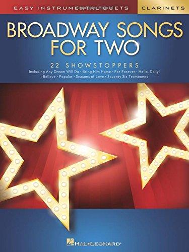 Easy Intrumental Duets Broadway Songs -For Two Clarinets- (Book): Noten, Sammelband für Klarinette: Easy Instrumental Duets