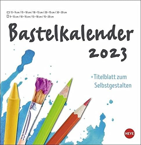 Bastelkalender 2023 weiß groß - Fotokalender mit Titelblatt zum Selbstgestalten und mit Monatskalendarium - Format 32 x 33 cm