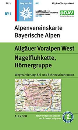 Allgäuer Voralpen West, Nagelfluhkette, Hörnergruppe: Wegmarkierung, Ski- und Schneeschuhrouten (Alpenvereinskarten)