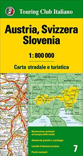 Austria, Svizzera, Slovenia 1:800.000. Carta stradale e turistica