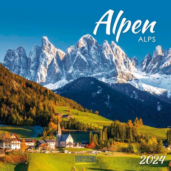 Alpen 2024: Broschürenkalender mit Ferienterminen. Format: 30 x 30 cm