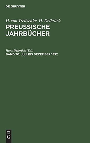 Juli bis December 1892: TREIPJB-B, Band 70