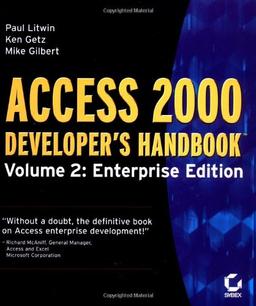 Access 2000 Developer's Handbook: Volume 2: Enterprise Edition