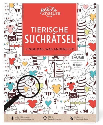 Tierische Suchrätsel - Finde das, was anders ist!: Witzige Wimmelbilder und Suchrätsel | Gedruckt auf 100% Recyclingpapier (pen2nature family)