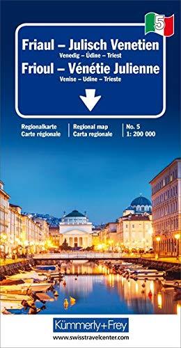 Friaul - Julisch Venetien: Venedig-Udine-Triest. Regionalkarte Nr. 5. Massstab 1:200000 (Kümmerly+Frey Reisekarten)