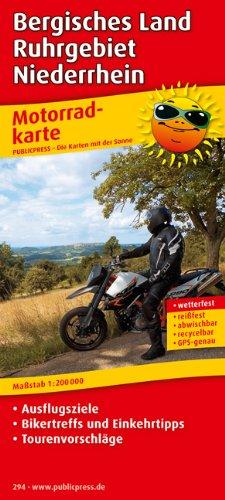 Motorradkarte Bergisches Land - Ruhrgebiet - Niederrhein: Mit Ausflugszielen, Einkehr- & Freizeittipps und Tourenvorschlägen, wetterfest, reissfest, abwischbar, GPS-genau. 1:200000