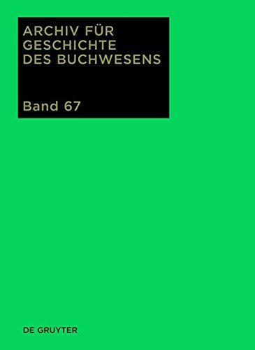 Archiv für Geschichte des Buchwesens: 2012