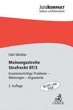 Meinungsstreite Strafrecht BT/3: Examensrelevante Probleme - Meinungen - Argumente, §§ 267-358 StGB