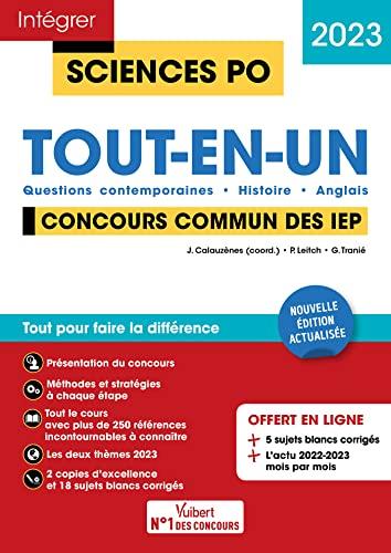 Tout-en-un, concours commun des IEP 2023 : questions contemporaines, histoire, anglais