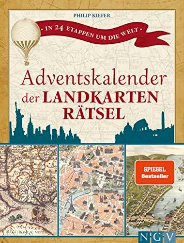 Adventskalender der Landkartenrätsel. In 24 Etappen um die Welt: Logikrätsel mit 24 versiegelten Landkarten | Rätselspaß mit nostalgischen Karten für Erwachsene