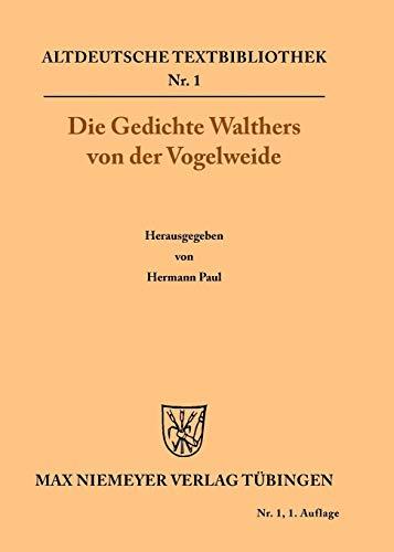 Die Gedichte (Altdeutsche Textbibliothek, 1, Band 1)