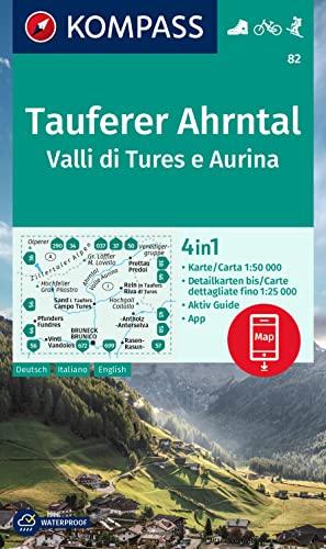 KOMPASS Wanderkarte 82 Tauferer Ahrntal, Valle di Tures e Aurina 1:50.000: 4in1 Wanderkarte, mit Aktiv Guide und Detailkarten inklusive Karte zur ... in der KOMPASS-App. Fahrradfahren. Skitouren.