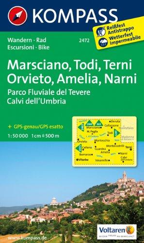 Marsciano - Todi - Terni - Orvieto - Amelia - Narni: Wanderkarte mit Radtouren. GPS-genau. 1:50000